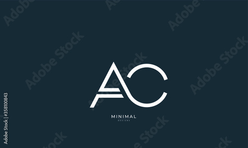 Alphabet letter icon logo AC