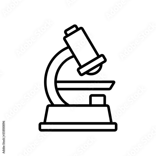 microscope tool icon, line style