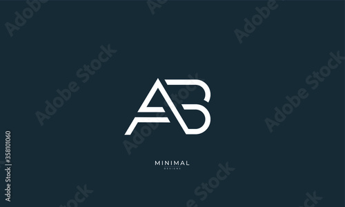 Alphabet letter icon logo AB