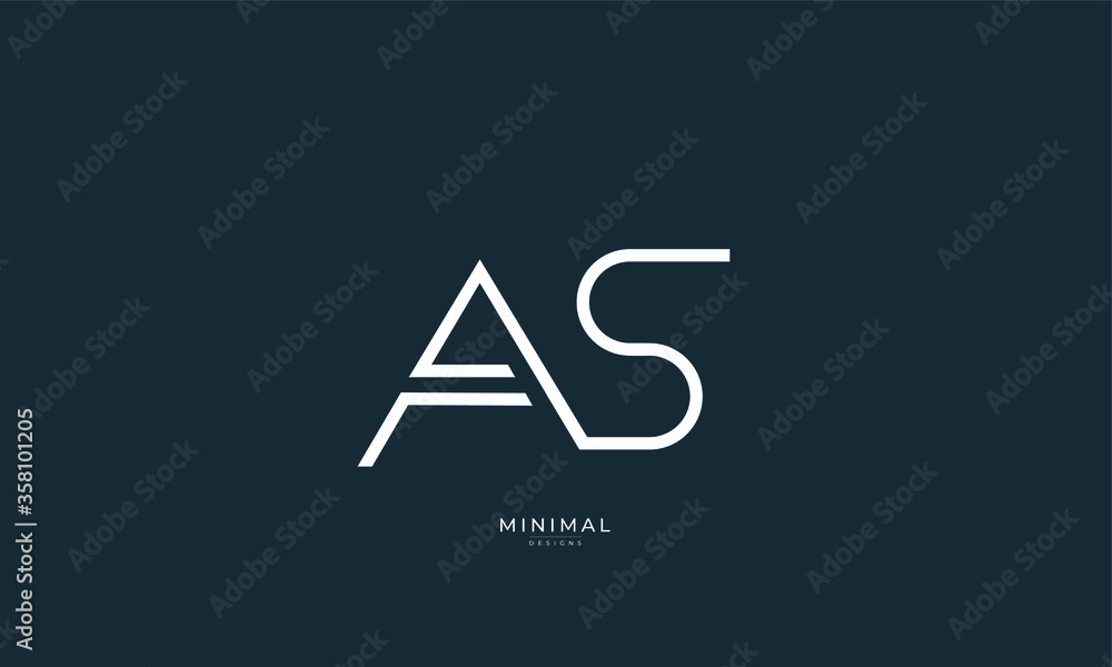 Alphabet letter icon logo AS Alphabet letter icon logo AS