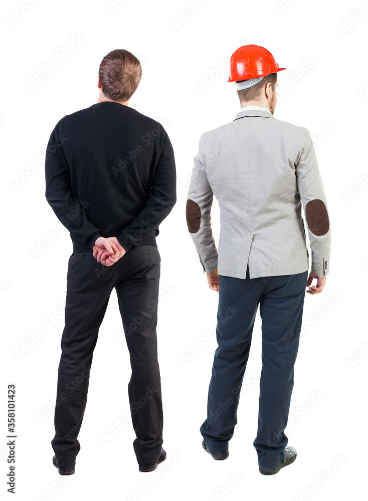 Back view of two business man in suit. Back view of two business man in suit.