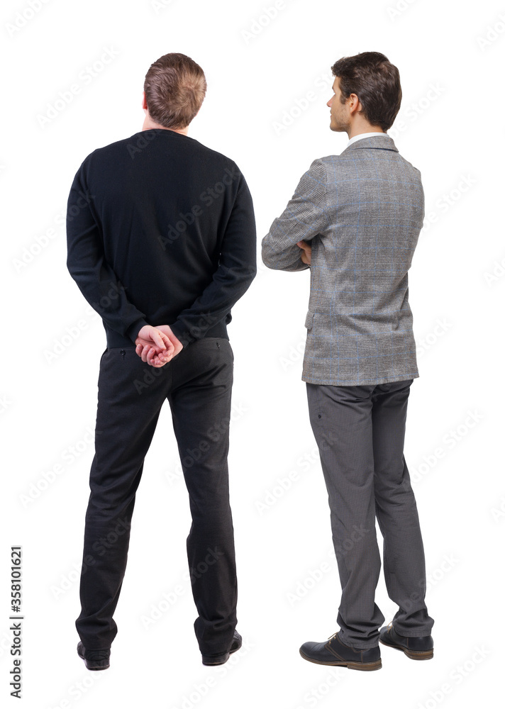 Back view of two business man in suit. Back view of two business man in suit.