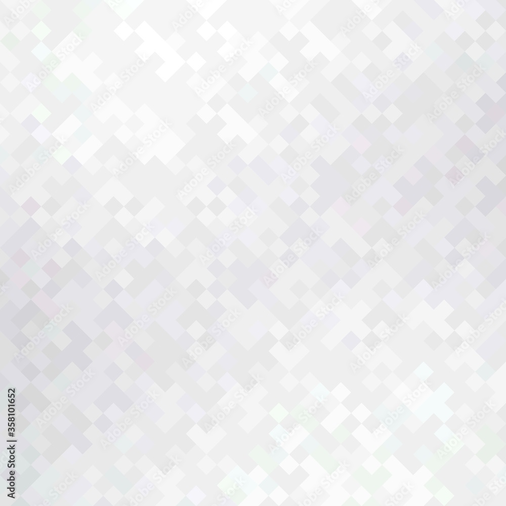 Fototapeta premium White crystal pixels geometric pattern. Subtle mosaic background.
