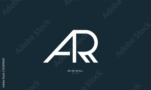 Alphabet letter icon logo AR
