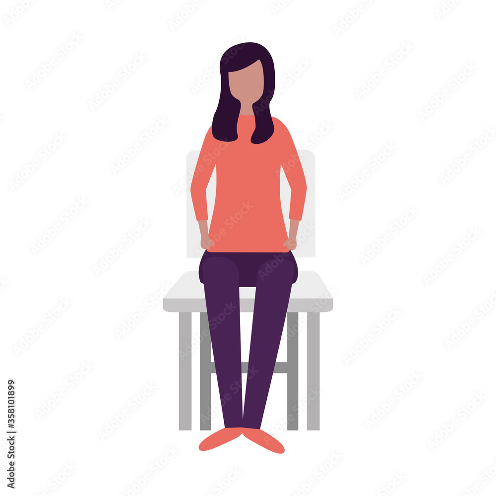 Isolated avatar woman on chair vector design
