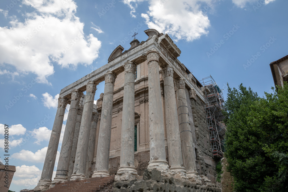 Fototapeta premium The Temple of Antoninus and Faustina is an ancient temple in Roman forum
