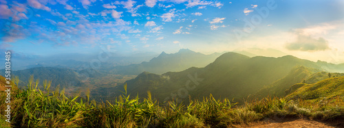 A view of the Parodama mountain valley during sunrise Landscape nature summer