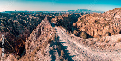 Canyon in the desert of gorafe, Spain photo