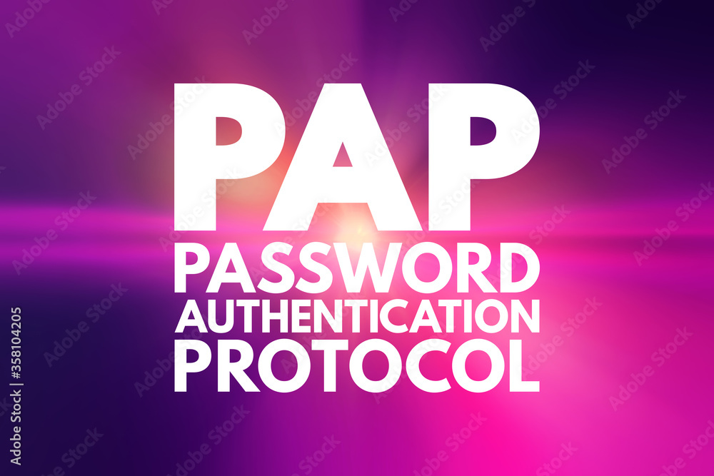 PAP - Password Authentication Protocol acronym, technology concept background PAP - Password Authentication Protocol acronym, technology concept background
