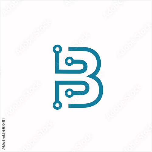 Initial B / letter B logo design template, Technology abstract vector logo © Weasley99