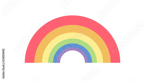 Relax color concept, pastel rainbow isolated on white background, rainbow icon, pride symbol, vector illustration for graphic design, website, banner