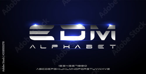 Modern alphabet fonts. Abstract typography technology electronic, sport, music, future creative font. vector illustration