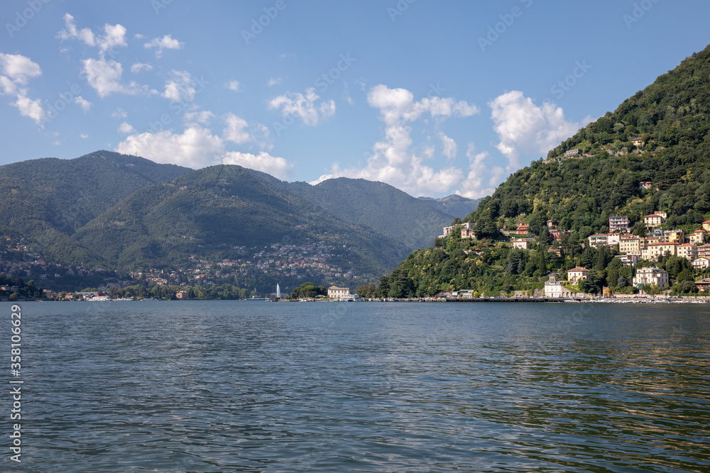 Panoramic view of Lake Como (Lago di Como) in Lombardy, Italy