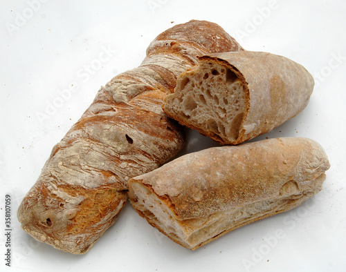 pane cafone is a typical southern italian bread from Campania region isolated on the white background