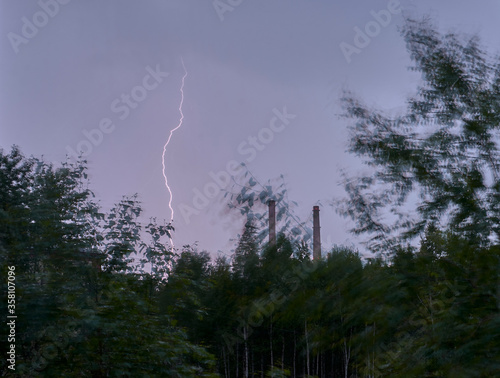 storm clouds over the forest