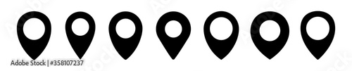 Map pointer icon set or GPS location icon