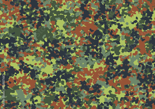 German FLECKTARN camouflage seamless pattern. Five colors.