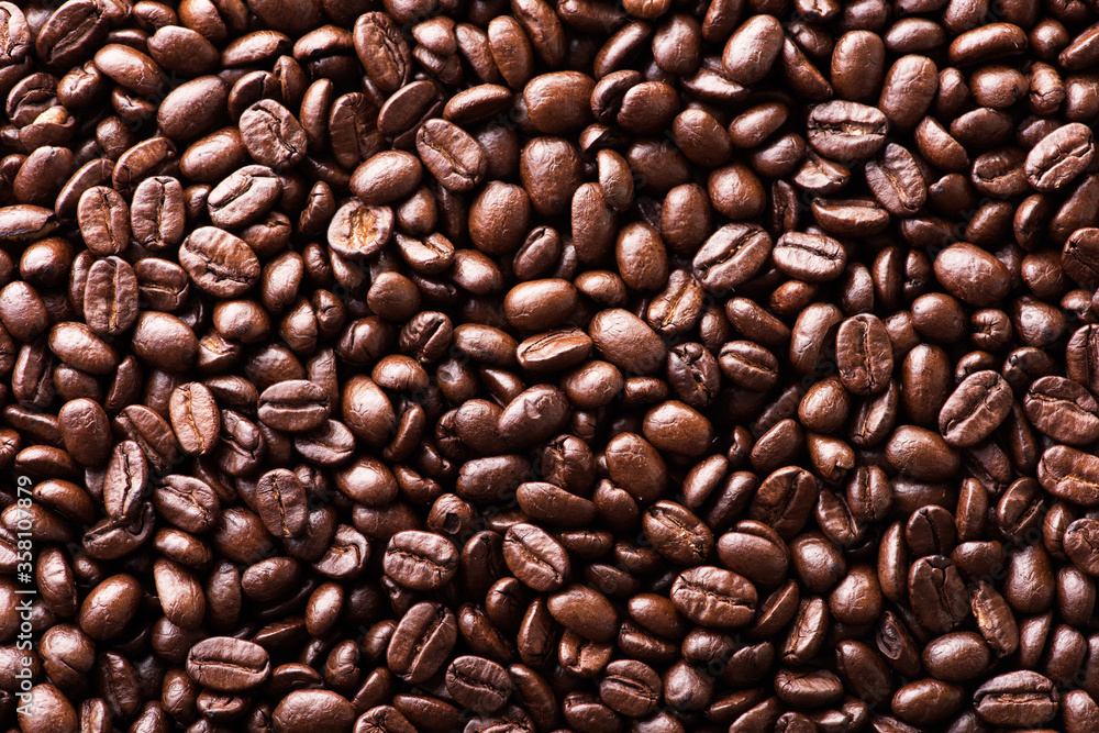 Obraz premium close up roasted coffee beans background