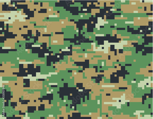 MARPAT camouflage seamless pattern. Digital (pixelated) texture. 