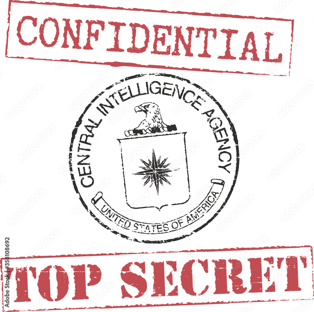 Grunge stamps 'CIA', 'confidential', 'top secret' - obrazy, fototapety, plakaty 