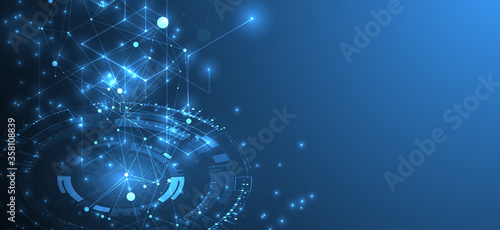Abstract technology background. Hi-tech communication concept futuristic digital innovation background. Vector illustration