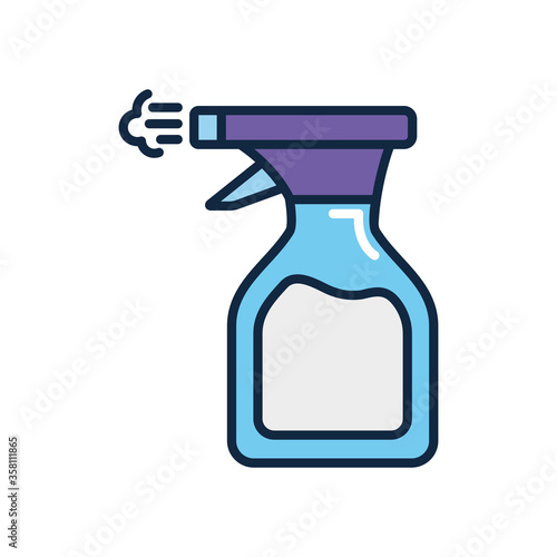 Fototapeta Naklejka Na Ścianę i Meble -  cleaning spray bottle icon, line color style