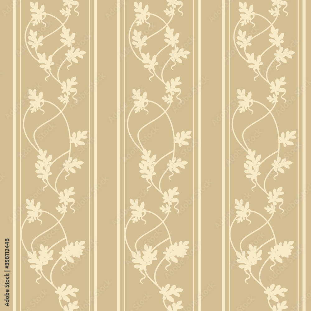 Seamless pattern of beige wallpaper with leaves silhouettes flat vector illustration vertical design Seamless pattern of beige wallpaper with leaves silhouettes flat vector illustration vertical design