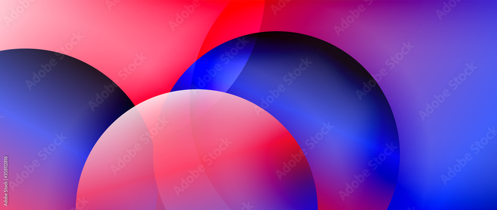 Fototapeta premium Circle modern geometric abstract background with liquid gradients