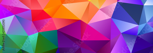 Color Blend Rainbow Trendy Low Poly BG Design