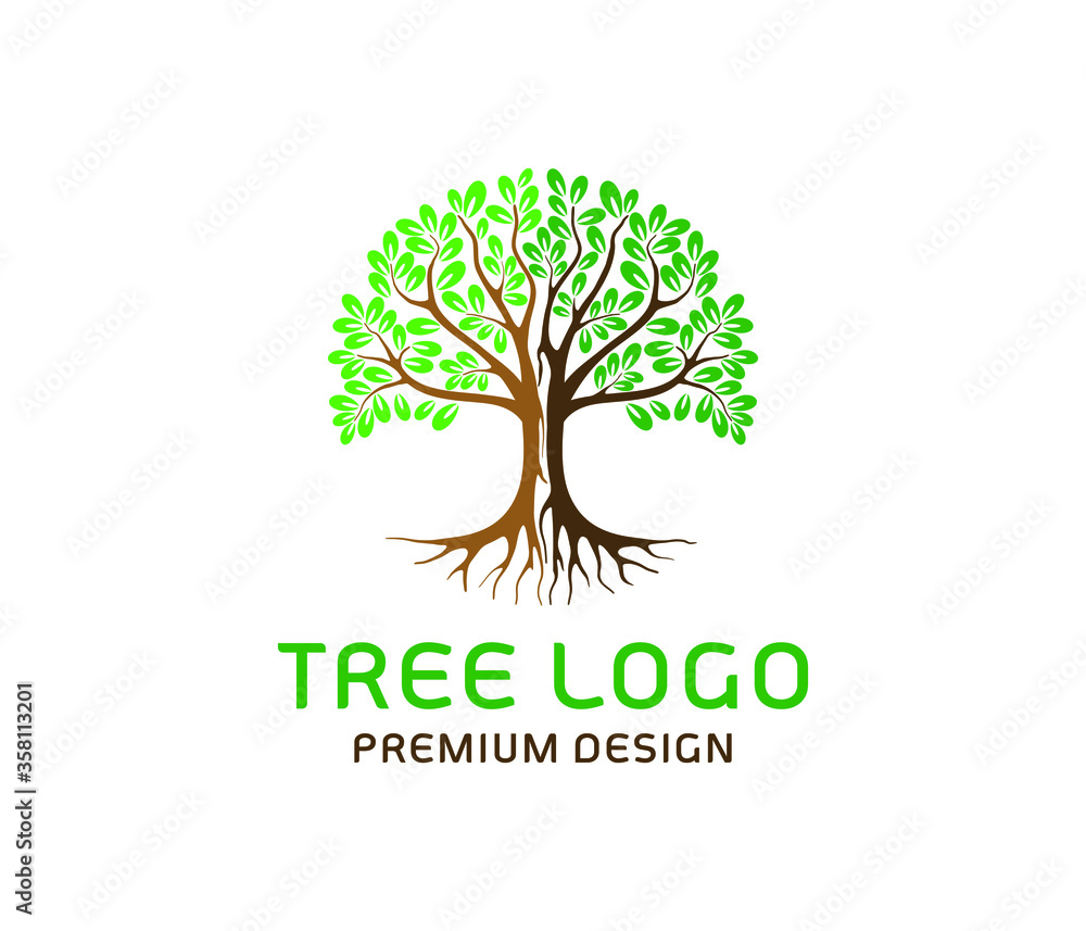 Abstract tree logo design