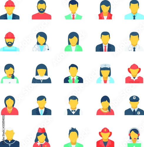 Human Avatars Flat Icons photo