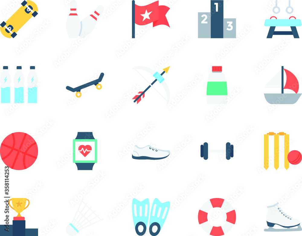 Sports Flat Icons Pack Sports Flat Icons Pack