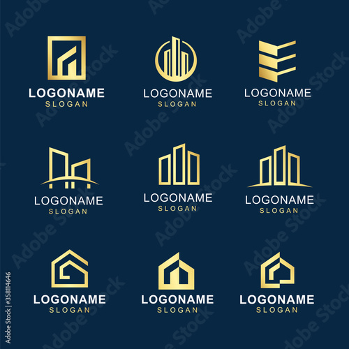 elegant and luxury real estate logo vector design
