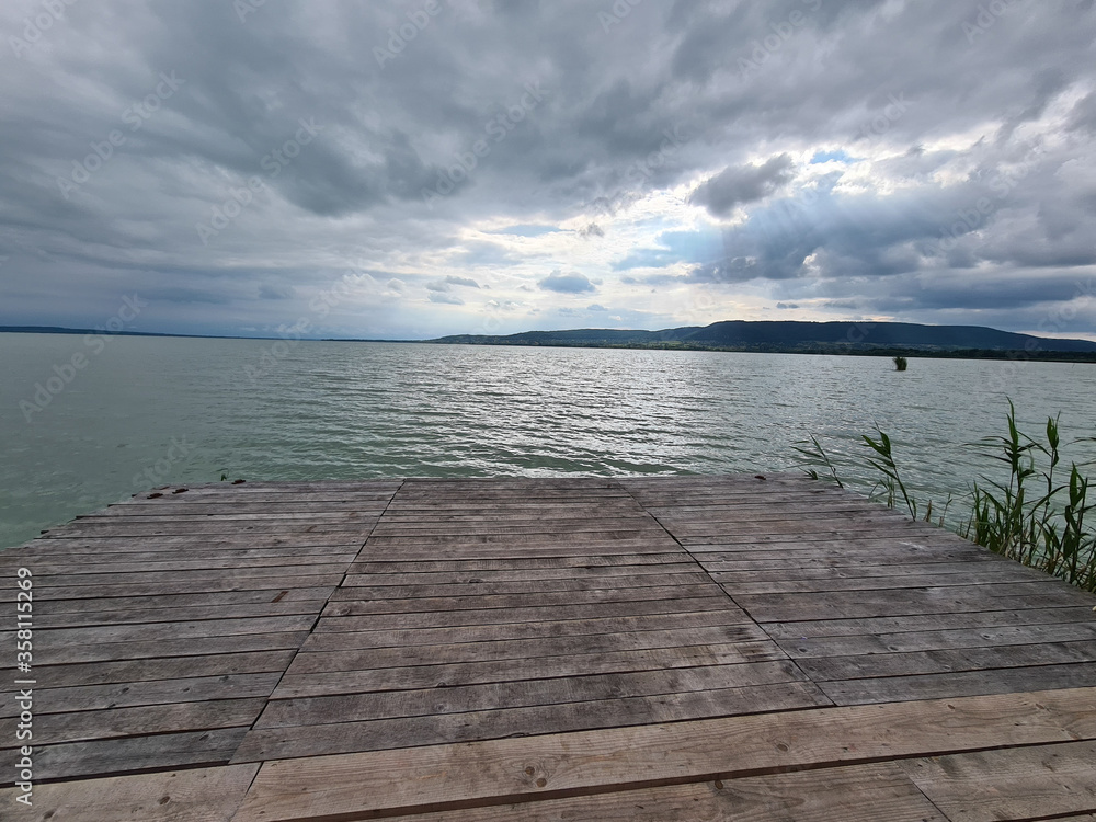 Wooden pier in the lake