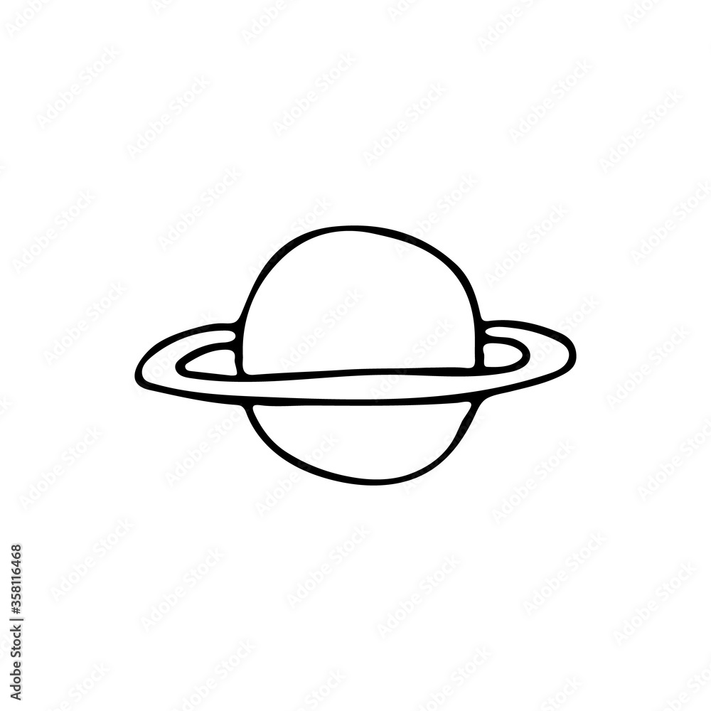 Doodle Saturn planet icon in vector. Hand drawn Saturn planet icon in vector Doodle Saturn planet icon in vector. Hand drawn Saturn planet icon in vector