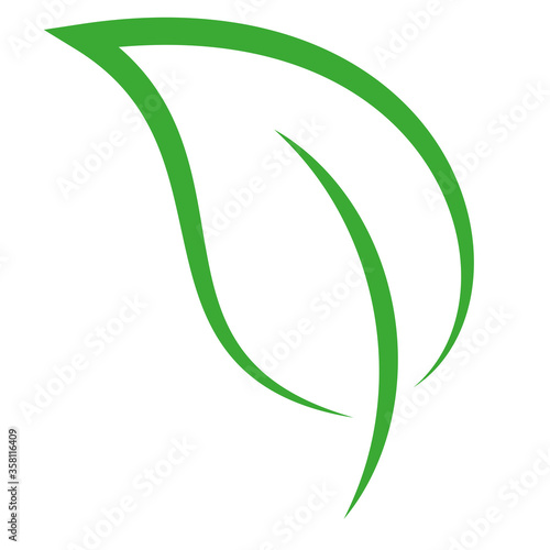 Blatt in grün gezeichnet, Blatt, Pflanze, Logo