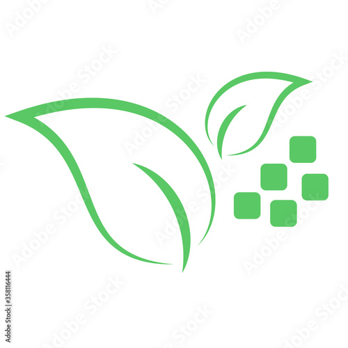 Zwei Blätter und Rechtecken, Blätter, Ökologie, Logo