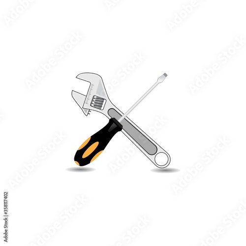 Wrench & screwdriver icon, vector illustration