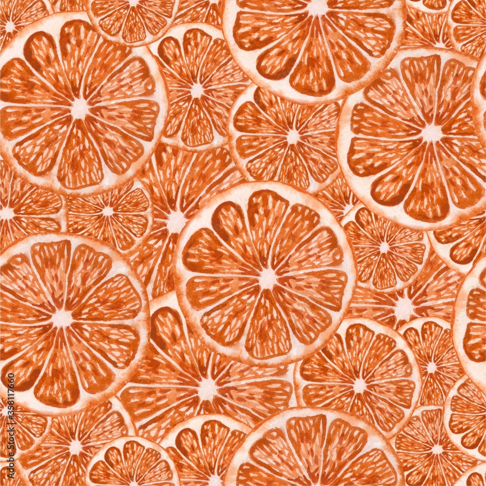 New Year pattern for fabric and gift wrapping. With the image of oranges New Year pattern for fabric and gift wrapping. With the image of oranges