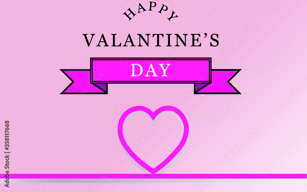 valentines day line background pink with hearts in background.