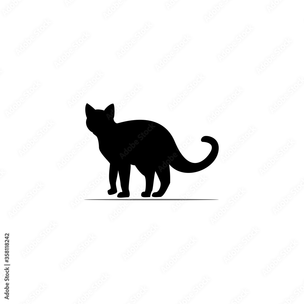 black cat logo template silhouette vector black cat logo template silhouette vector