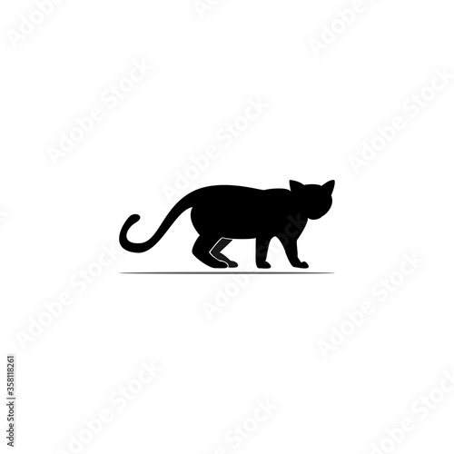 black cat logo template silhouette vector