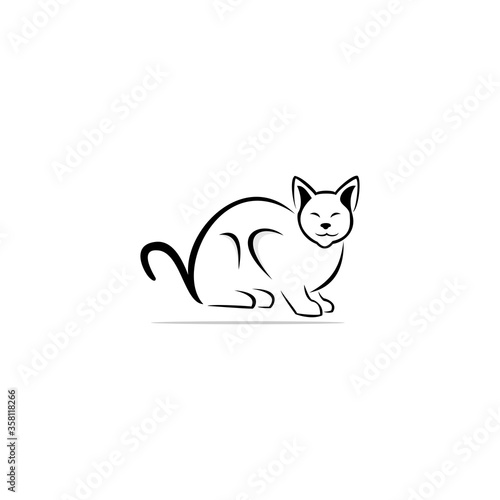 cat logo design template vector © nurcreatedesign
