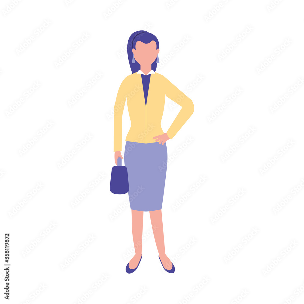 Isolated avatar woman with purse vector design Isolated avatar woman with purse vector design