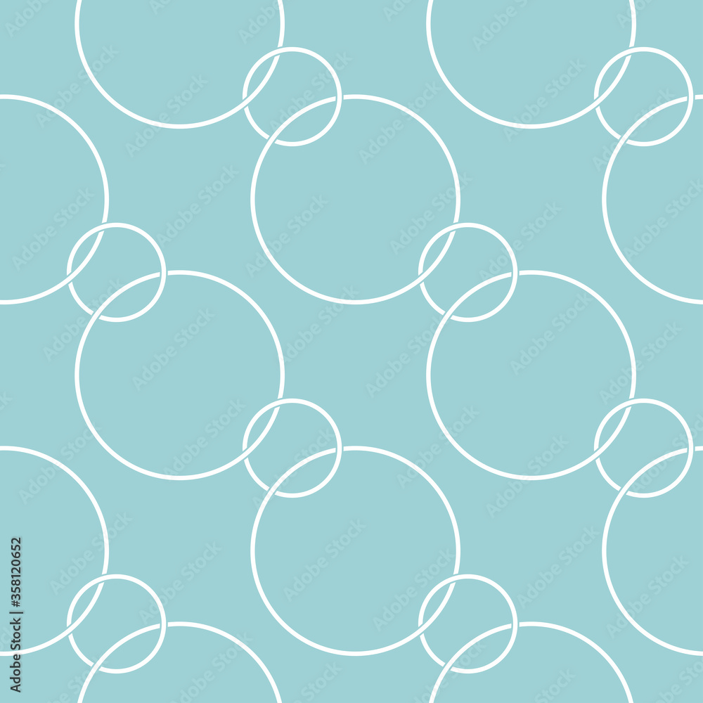 Geometric seamless background with round pattern. White design on blue background Geometric seamless background with round pattern. White design on blue background