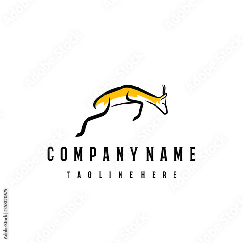 Springbok logo design template. Awesome a springbok logo. A springbok line art logotype. photo