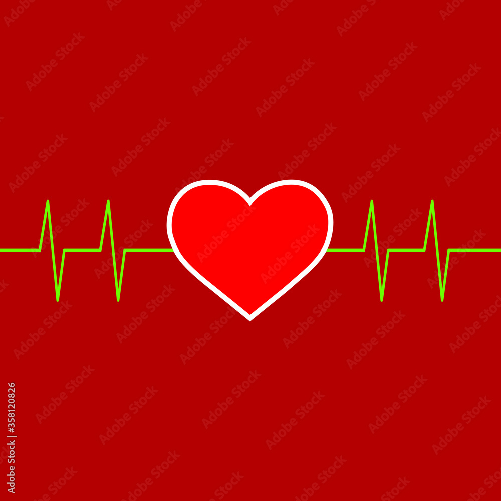 Heart on red background, vector illustration Heart on red background, vector illustration
