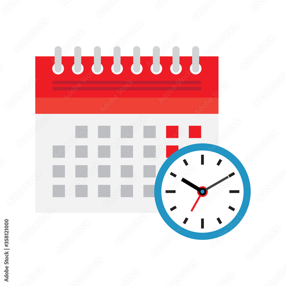 Calendar and clock icon. Schedule, appointment, important date concept.  Vector Stock Vector | Adobe Stock
