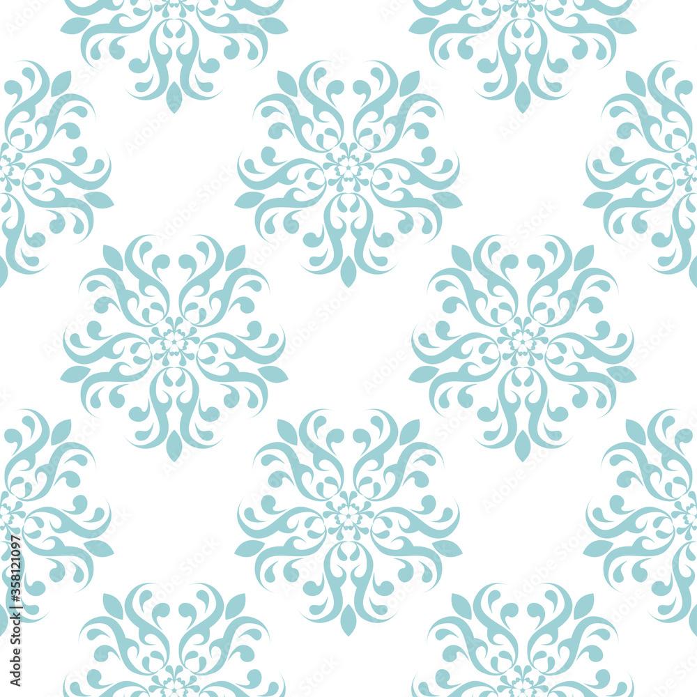 Floral blue seamless pattern on white background. Flowers design Floral blue seamless pattern on white background. Flowers design
