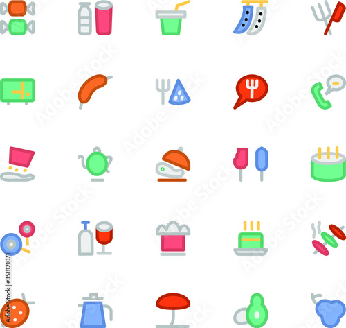 
Pack of Food Flat Icons
